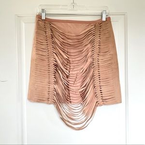 DION LEE Camel Suede Skirt, Size 6 US
